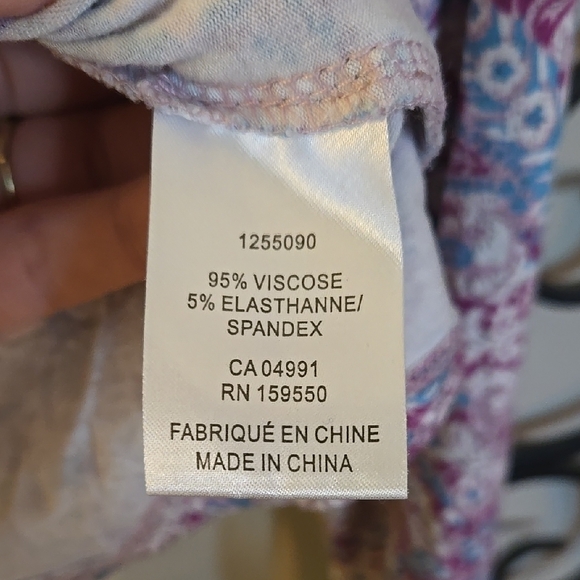 Retro Women's Paisley Long Sleeve Puffy Shoulder Top - Purple - Picture 3 of 4